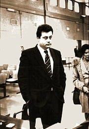 Massimo Carlotto durante il processo